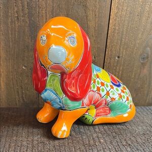 Colorful Talavera Cocker Spaniel Dog Figurine Decor.